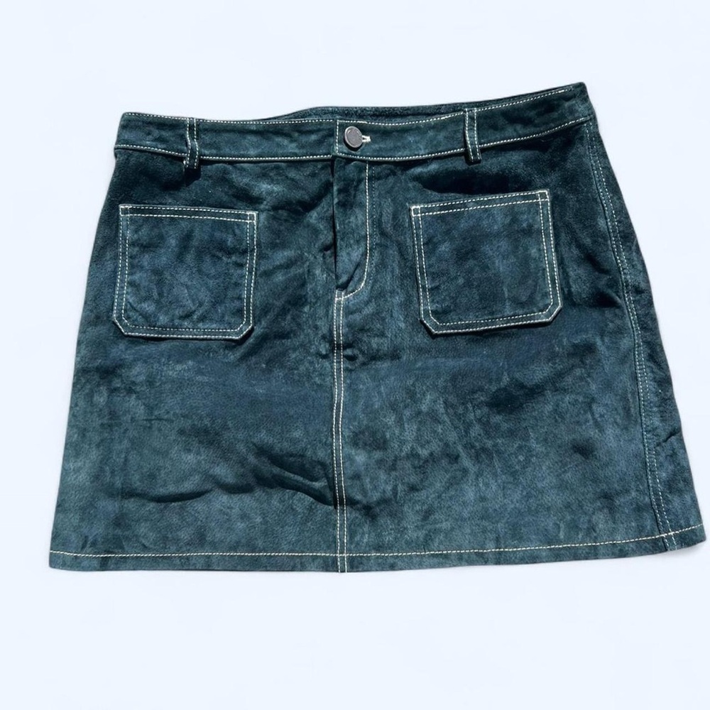 Blank NYC Suede Topstitch Detail Miniskirt Size 29